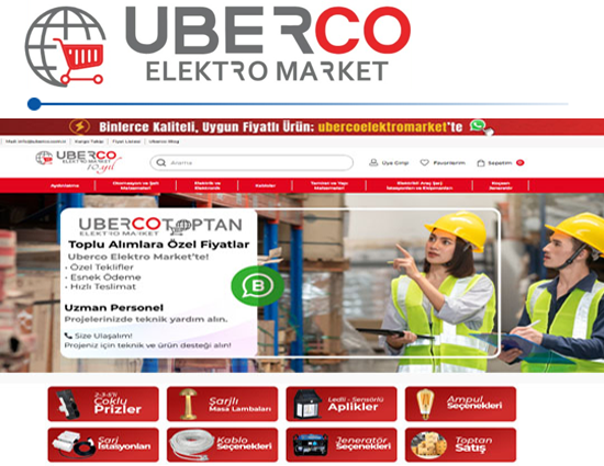 Uberco Elektro Market Web Sitesi Önizlemesi, Elektrik Ürünleri Online Satış